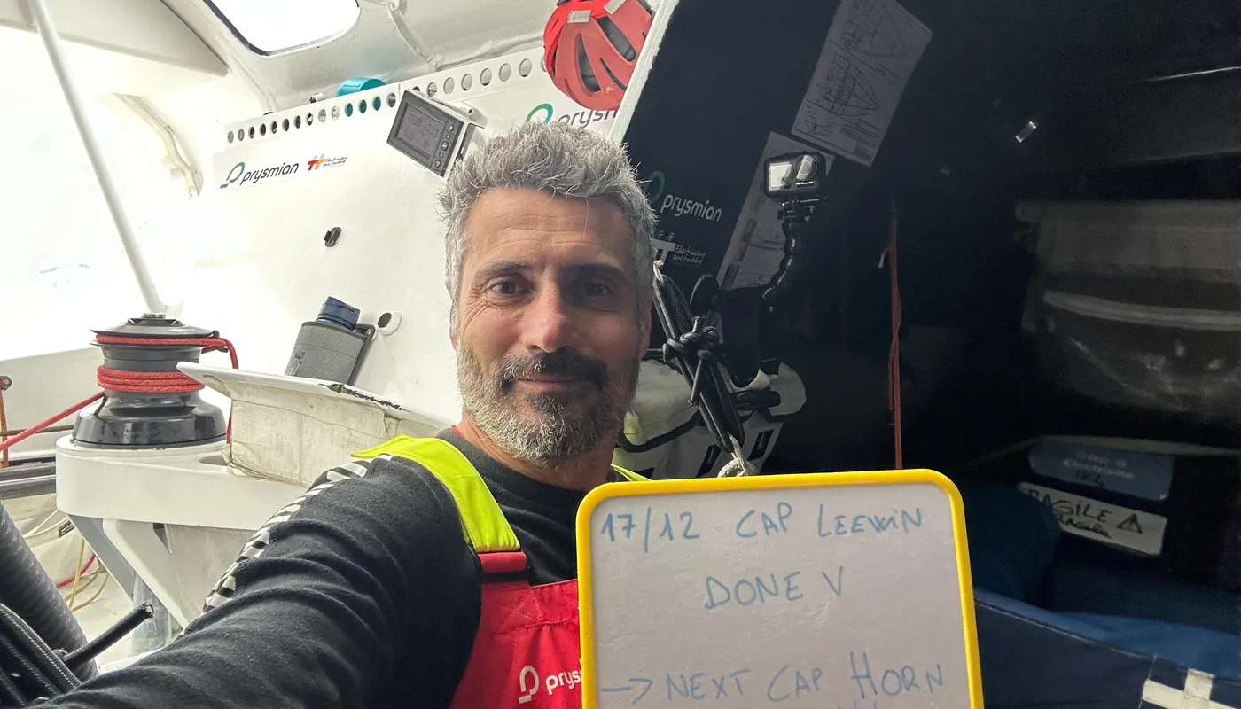 LE 17 DÉCEMBRE 2024 : Photo envoyée depuis le bateau Prysmian lors de la course à la voile du Vendée Globe le 17 décembre 2024. (Photo du skipper Giancarlo Pedote) Cape Leeuwin