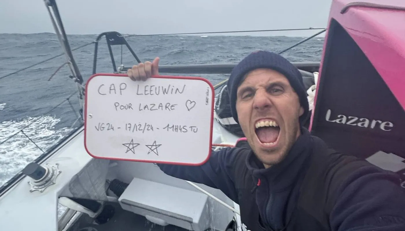 LE 17 DÉCEMBRE 2024 : Photo envoyée depuis le bateau Lazare lors de la course à la voile du Vendée Globe le 17 décembre 2024. (Photo du skipper Tanguy Le Turquais) Cap Leeuwin