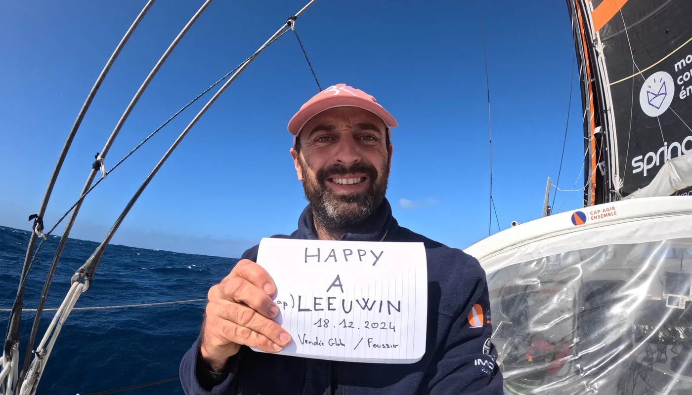 COURSE, 18 DÉCEMBRE 2024 : Photo envoyée depuis le bateau FOUSSIER lors de la course à la voile du Vendée Globe le 18 décembre 2024. (Photo du skipper Sébastien Marsset) Cap Leeuwin