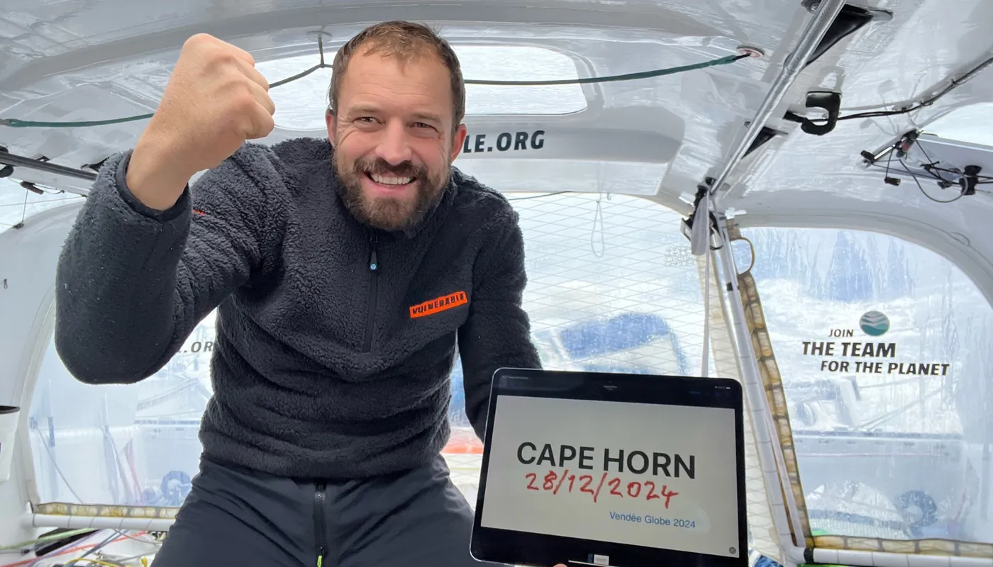 LE 28 DÉCEMBRE 2024 : Photo envoyée depuis le bateau VULNERABLE SG lors de la course à la voile du Vendée Globe le 28 décembre 2024. (Photo du skipper Sam Goodchild) Cap Horn