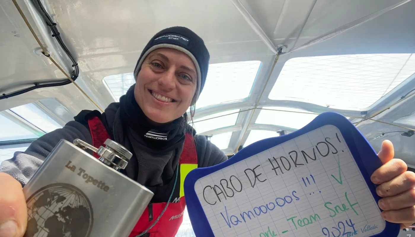 COURSE, 28 DÉCEMBRE 2024 : Photo envoyée depuis le bateau TeamWork - Team Snef lors de la course à la voile du Vendée Globe, le 28 décembre 2024. (Photo du skipper Justine Mettraux) Cap Horn
