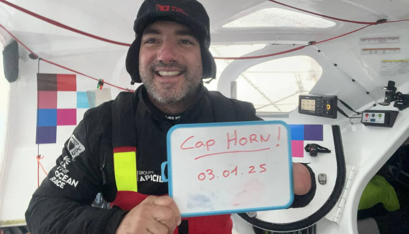 COURSE, 03 JANVIER 2025 : Photo envoyée depuis le bateau Groupe APICIL lors de la course à la voile du Vendée Globe le 03 janvier 2025. (Photo du skipper Damien Seguin) Cap Horn