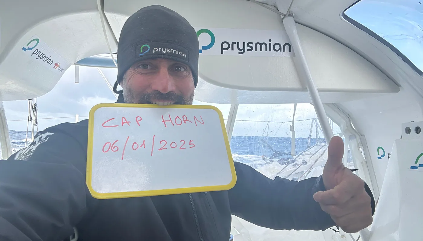 COURSE, 06 JANVIER 2025 : Photo envoyée depuis le bateau Prysmian lors de la course à la voile du Vendée Globe le 06 janvier 2025. (Photo du skipper Giancarlo Pedote) Cap Horn