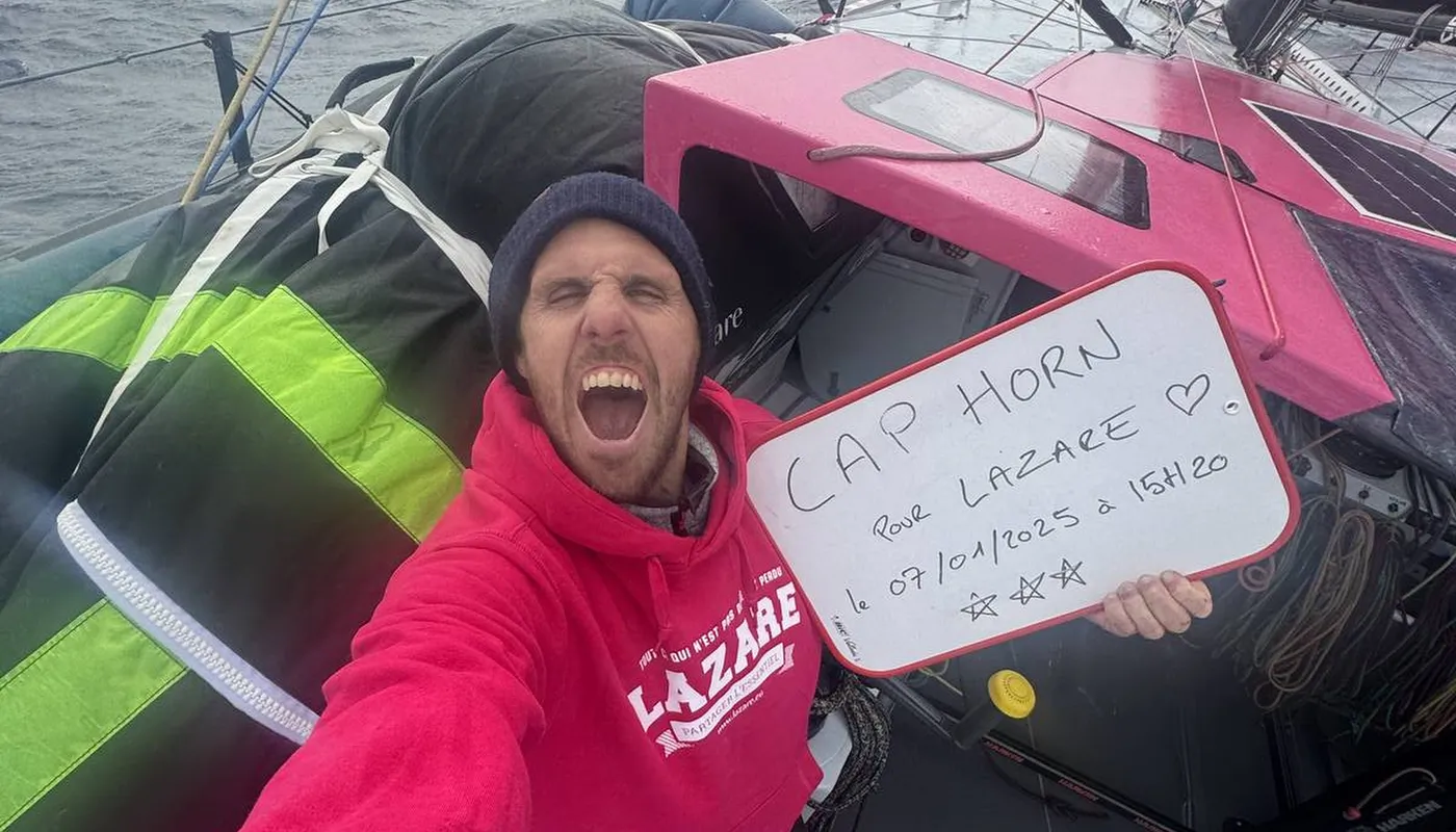 COURSE, 07 JANVIER 2024 : Photo envoyée depuis le bateau Lazare lors de la course à la voile du Vendée Globe le 07 janvier 2024. (Photo du skipper Tanguy Le Turquais) Cap Horn