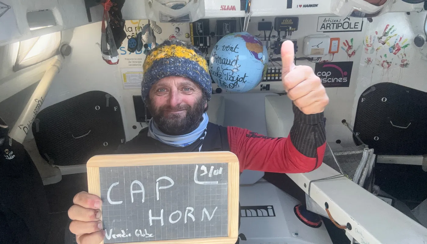 COURSE, 09 JANVIER 2025 : Photo envoyée depuis le bateau La Mie Caline lors de la course à la voile du Vendée Globe le 09 janvier 2025. (Photo du skipper Arnaud Boissières) Cap Horn