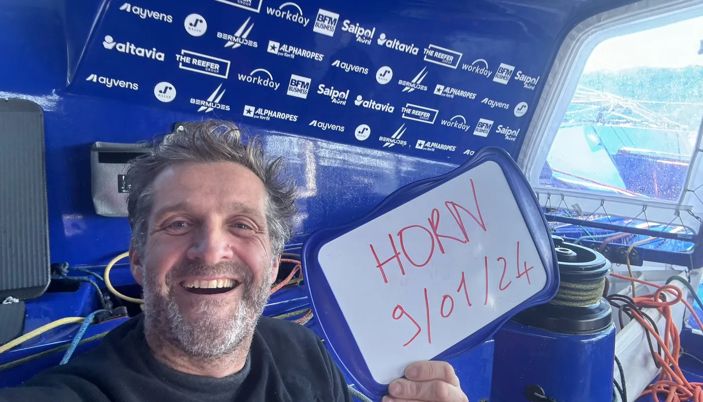 COURSE, 09 JANVIER 2024 : Photo envoyée depuis le bateau STAND AS ONE - Altavia lors de la course à la voile du Vendée Globe le 09 janvier 2024. (Photo du skipper Eric Bellion) Cap Horn